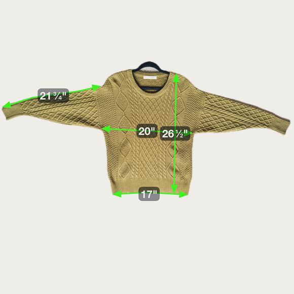 Callahan Womens Fisherman Cable Knit Sweater XS/S Bronze Preppy Quiet Luxury - Picture 8 of 8